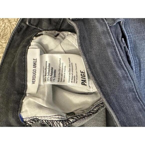 Paige gray 'Verdugo Ankle' skinny denim jeans Size 27 - Picture 4 of 7